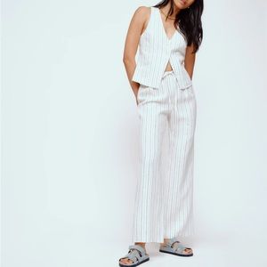 Reformation Striped Linen Olina Pants